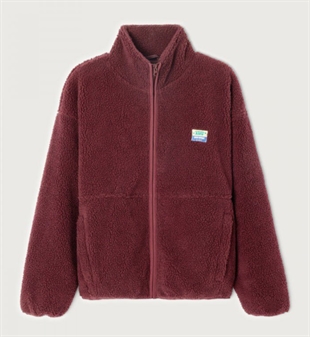 American Vintage - Hoktown Fleece jakke - Burgundy melange
